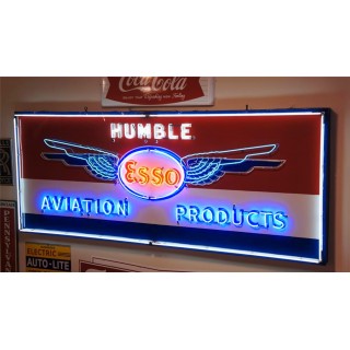 New "Esso Humble" Animated Single-Sided Porcelain Neon Sign 96"W x 38"H